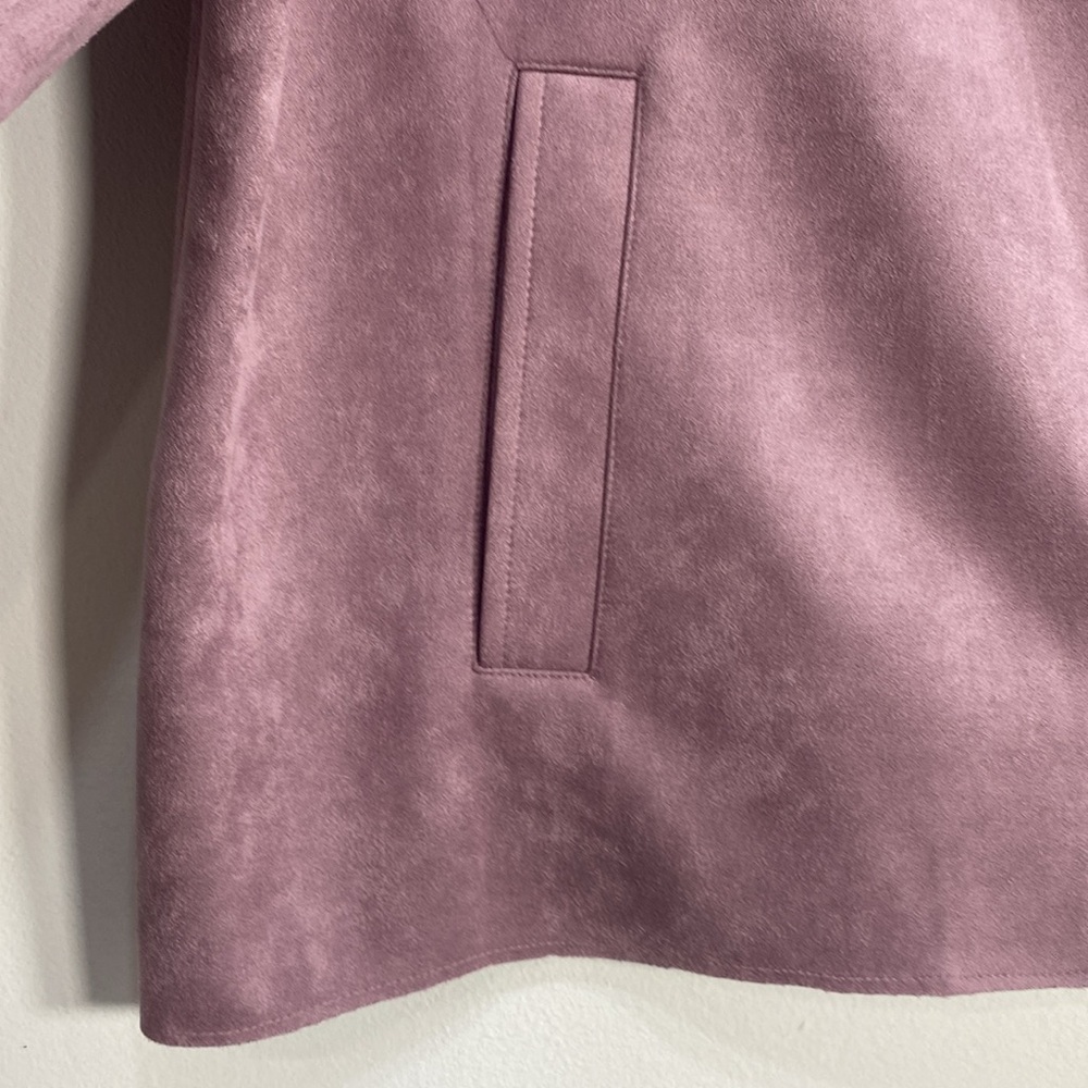 Chico's Purple‎ Faux Suede Blazer with Collarless Design 16/18 - Picture 4 of 11
